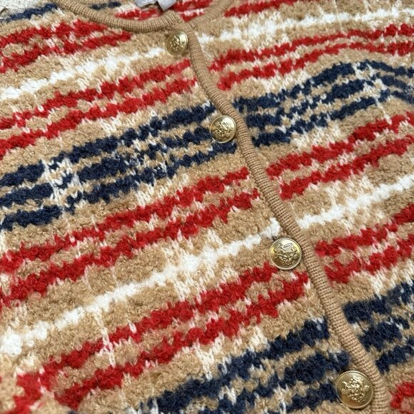J Crew sweater lady jacket plaid boucle yarn Size Small Preppy Cropped Luxury - Picture 7 of 10